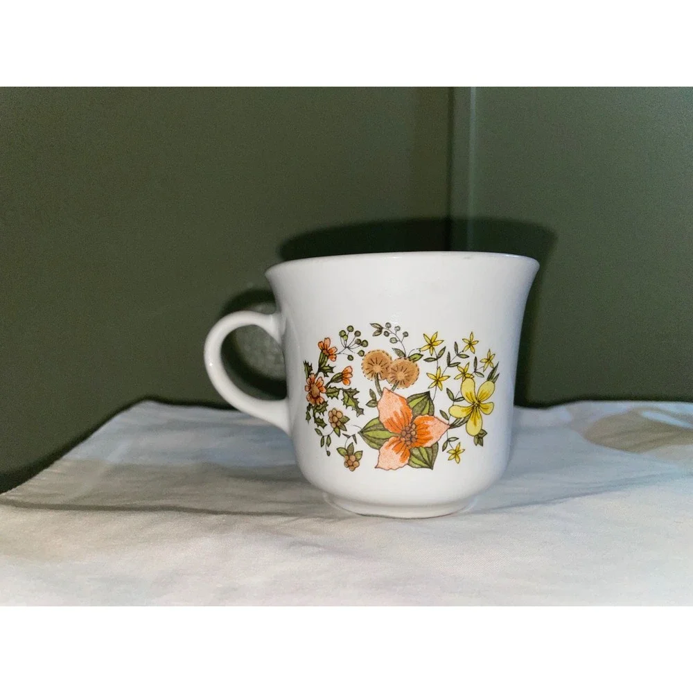 Corelle Indian Summer Tea Cup and Saucer Set of 6 Vintage Corning Vitrelle USA